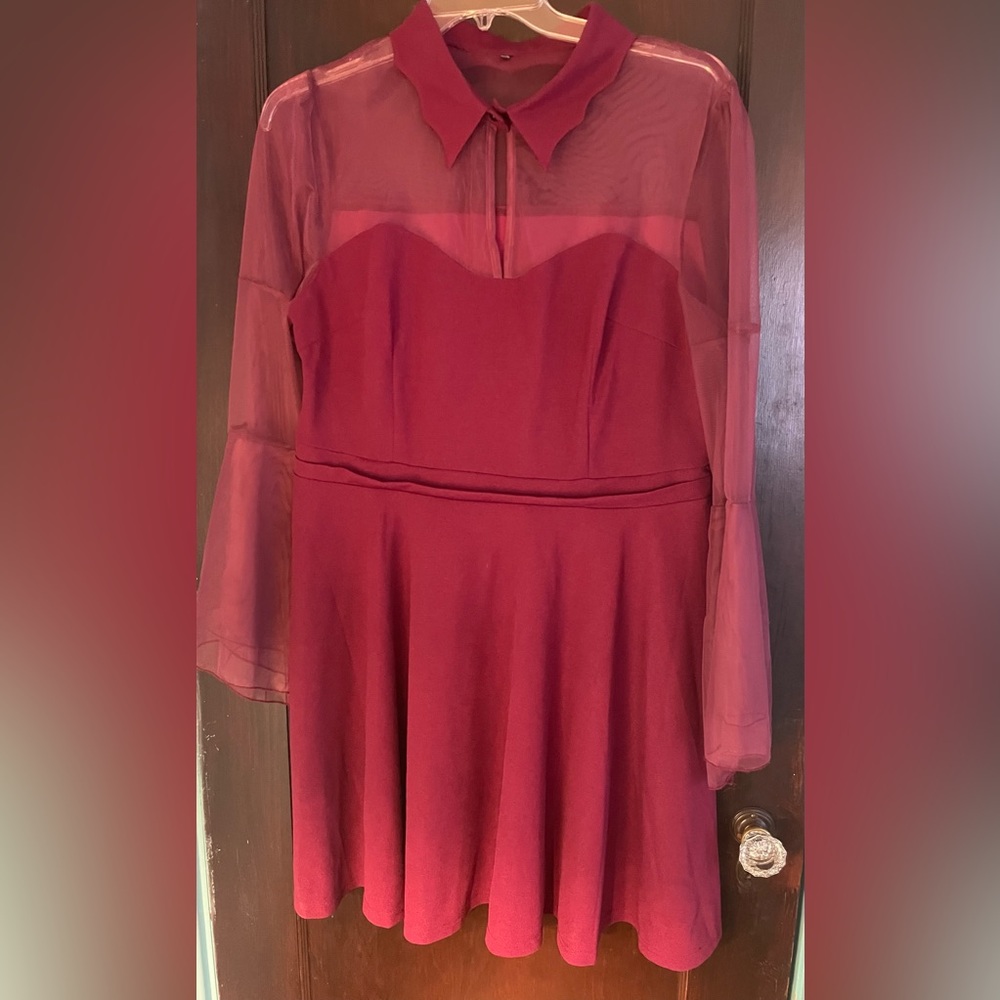 Mini burgundy dress
